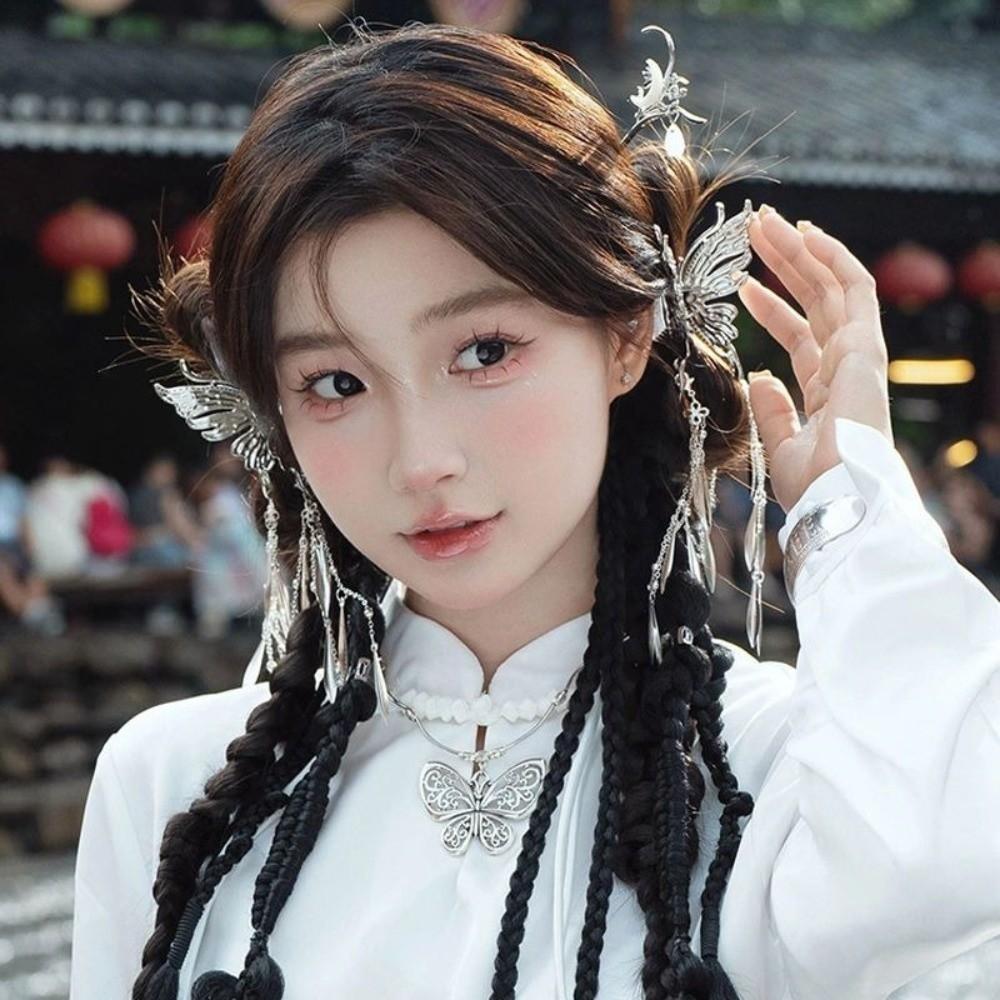 Silver Tone Half Claw Clip Zinc Zinc Alloy Hair Grab Clip Vintage Butterfly Hair Clip Women Girl