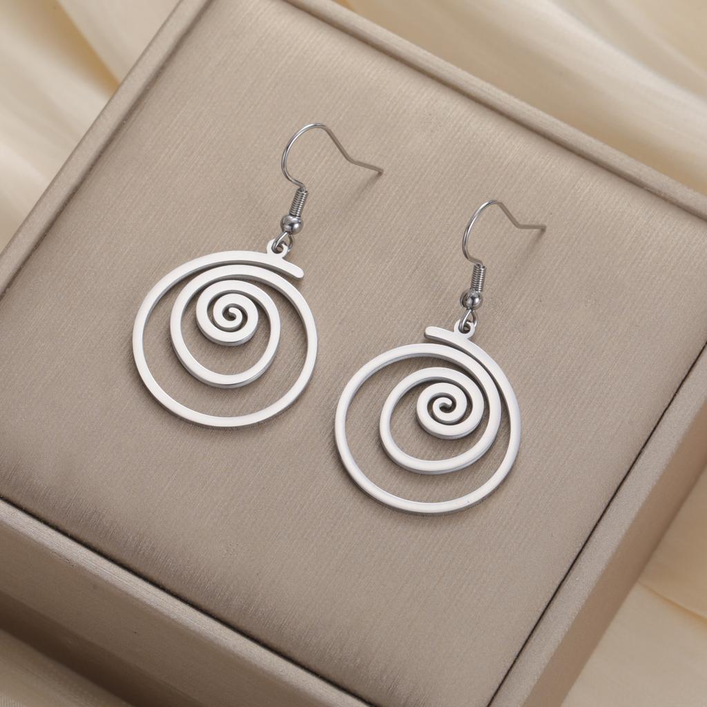 Square Swirl Geometric Drop Earrings Creative Trendy Dangle Earrings for Women
