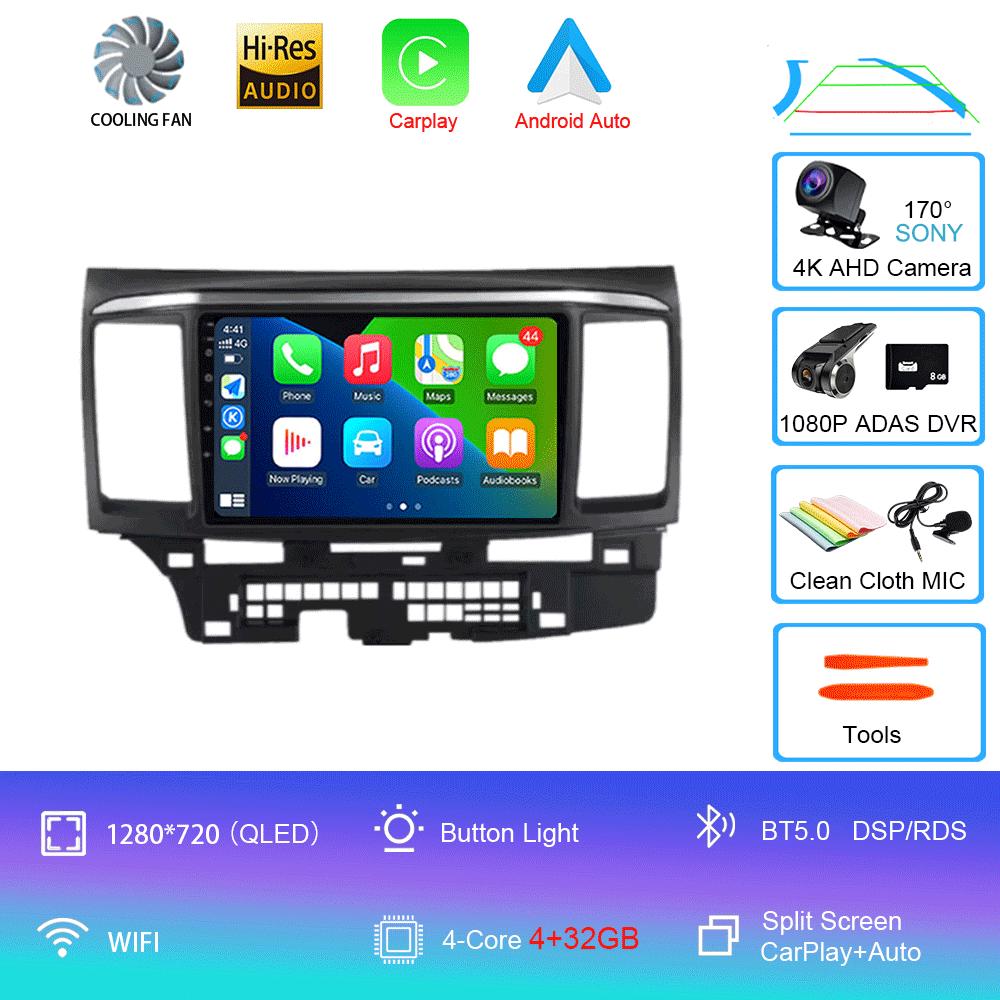 Android 14 For MITSUBISHI LANCER 9 10 X 2008 2009 2010 2011 - 2016 9Inch Stereo Audio Car Radio GPS Player Carplay Auto Screen