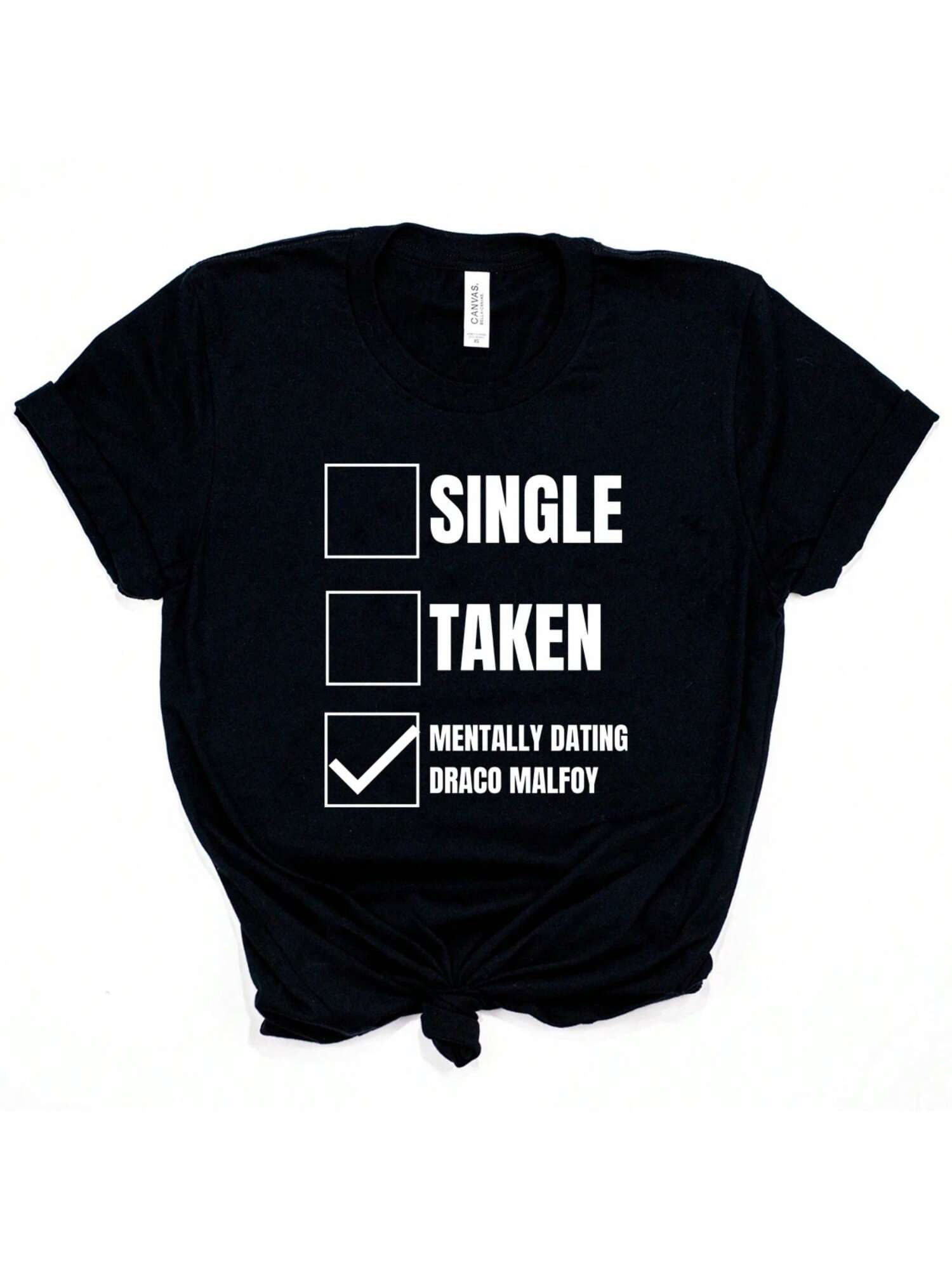 unisextally Dating T-Shirt Funny Checklist Shirt Cool Shirt Magic School Wizard Tee Hipster Tops S