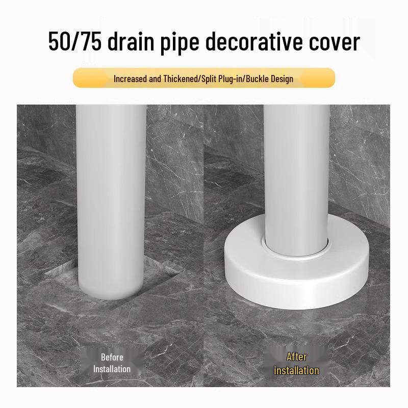 Bathroom Drain Pipe Cover: Raised Decorative Seal Plate for Beautification