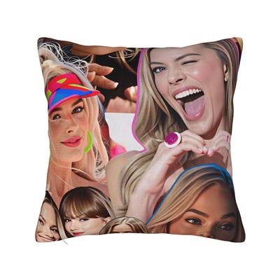 Pillow Case Margot Robbie Collage Custom  Pillow Cover For Living Room Bed Chair Funny Pillowcases
