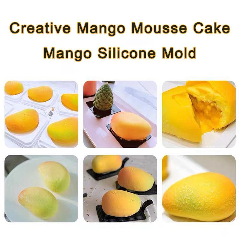 1Pc 3D Mango Shape Silicone Cake Mold Fruit Mousse Mould Chocolate Fondant Dessert Baking Molds Cake Decoration for Home Kitchen