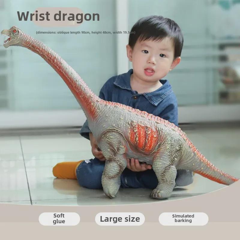 Jucării dinozaur mari cu gel moale și sunet: Modele Tyrannosaurus Rex și Triceratops pentru băieți