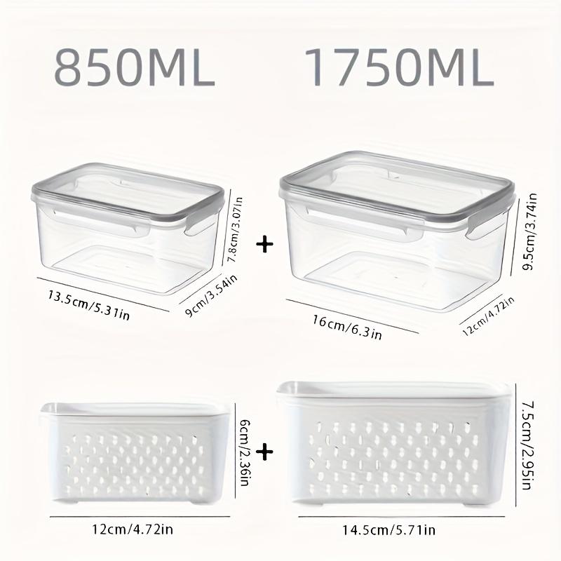 

4pcs/Set Leak-Proof Food Storage Containers-Airtight, Stackable Meal Prep Boxes-Suitable for Fruits, Vegetables, Meat & Grains