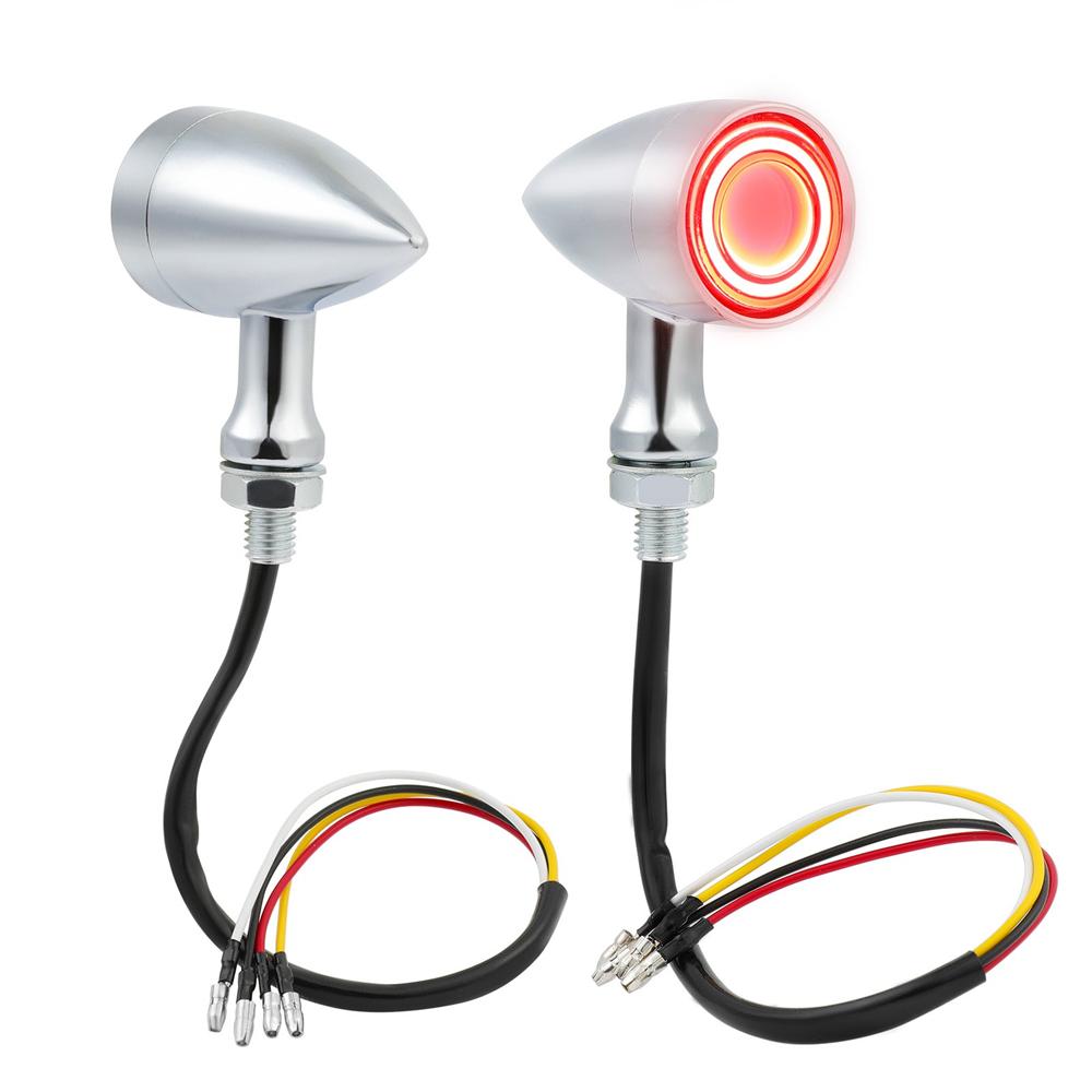 Motorcycle LED Bullet Blinker Red Brake Turn Signal Tail Light Universal