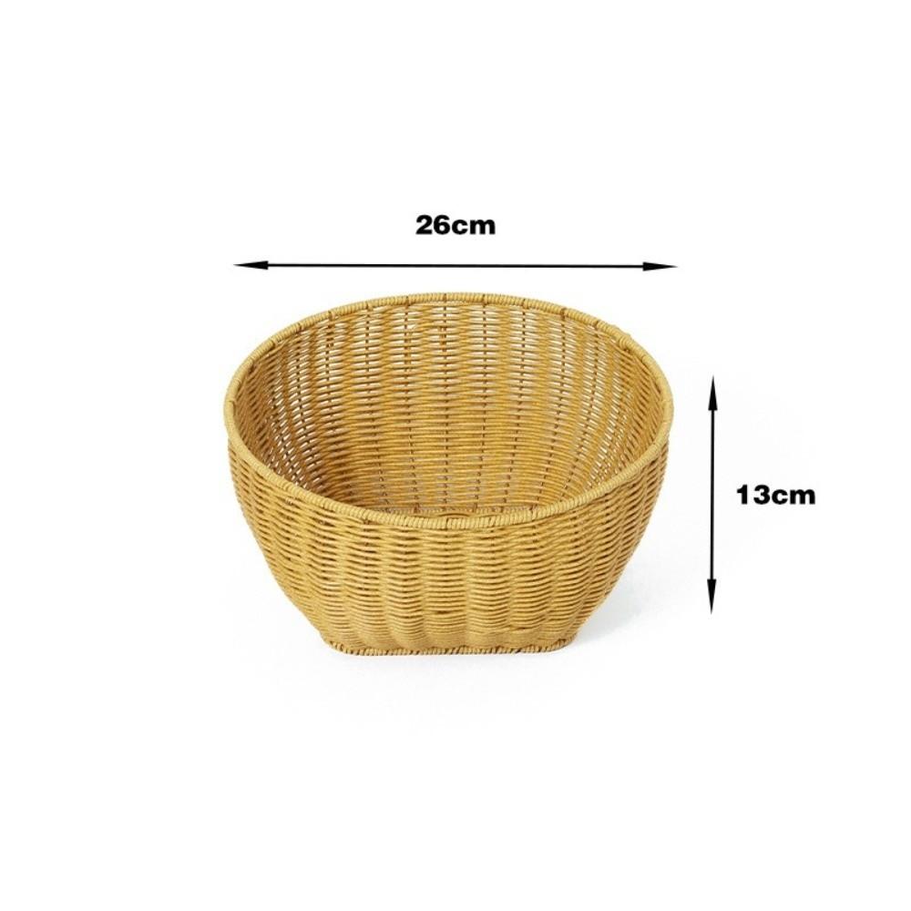 Woven Texture Woven Storage Basket Boho Style Bread Tray Vintage Wicker Basket  Coffee Shop