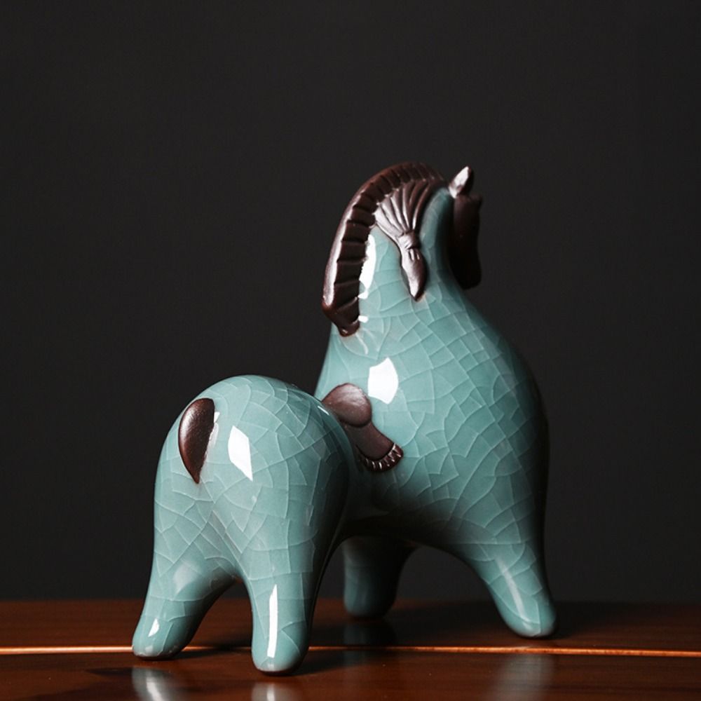 Modern Animal Sculpture Cute Miniatures Figurine Crafts Horse Statue  New Year