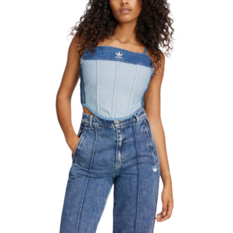 adidas Originals Ksenia Schnaider Fashion Sports Tank Top Women Tops Light-Blue IW5671