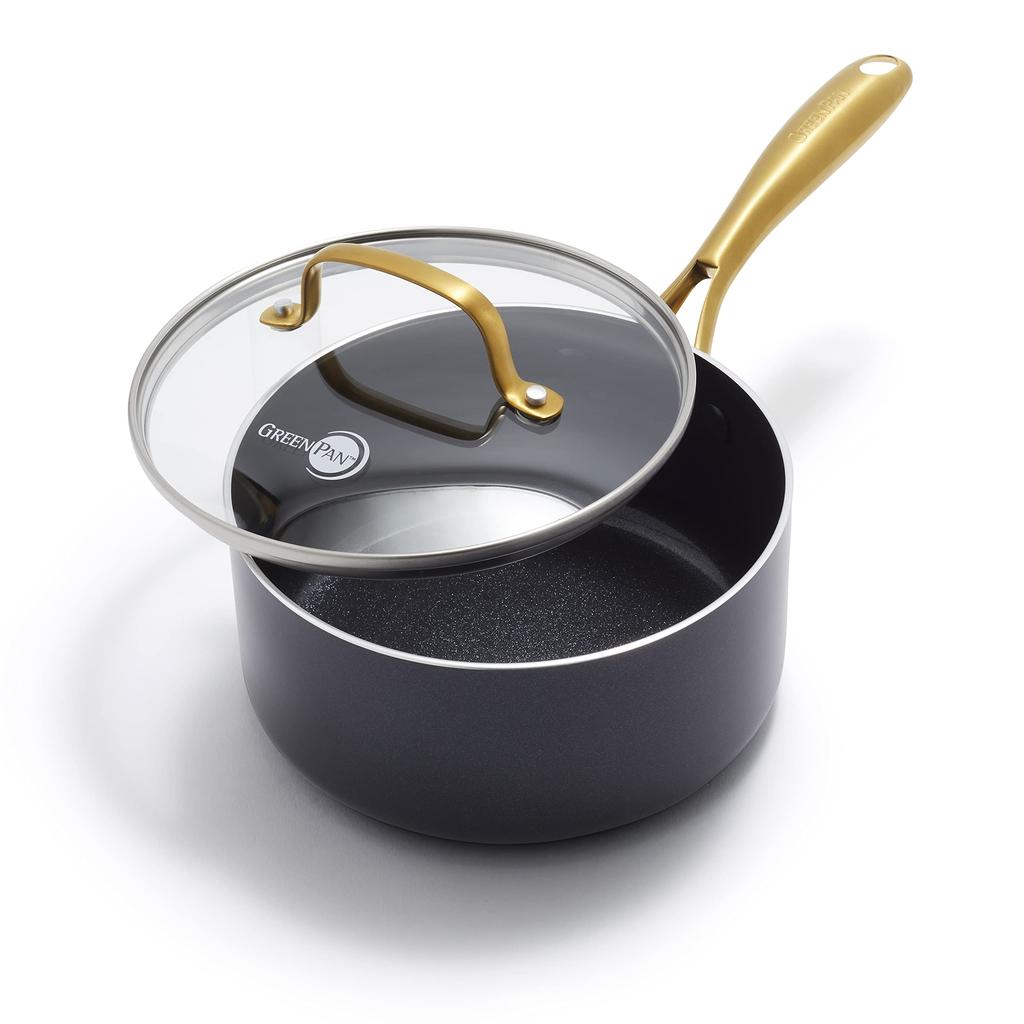 Greenpan GREENPAN Studio Ceramic Coating Made from Mineral Components Derived from Sand That Contains No Harmful Substances Saucepan 16cm IH Gas