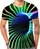 Novelty Optical Illusion Trippy T-Shirt Unisex Funny Psychedelic Short Sleeve 3D Printed Colorful Graphic Tees