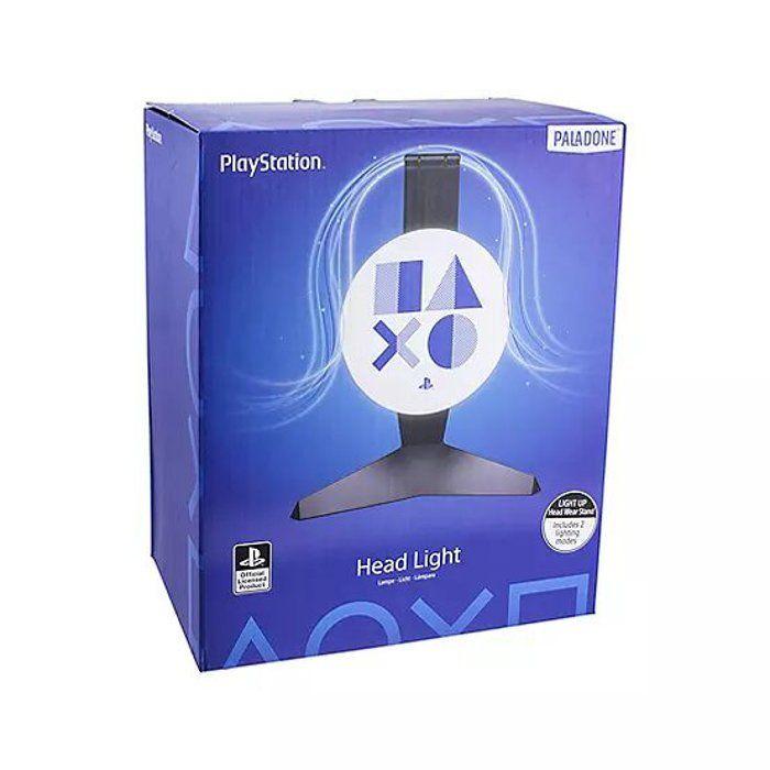 Lampe de casque playstation - paladone - support de casque lumineux - noir - 23,5 cm