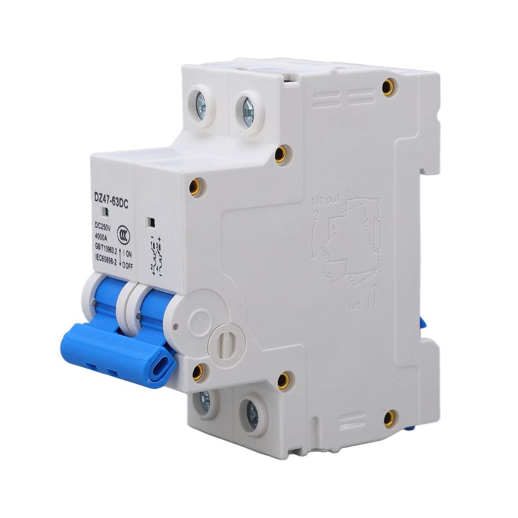Photovoltaic DC Circuit Breaker 2P 4KA Segmentation Capability Flame Retardant PV Miniature Air Circuit Breaker DC250V