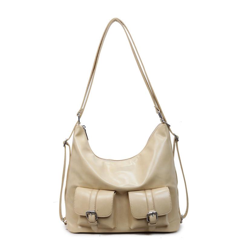 Multi Pocket Solid Color Handbag Single Shoulder Underarm Bag Backpack Fashion
