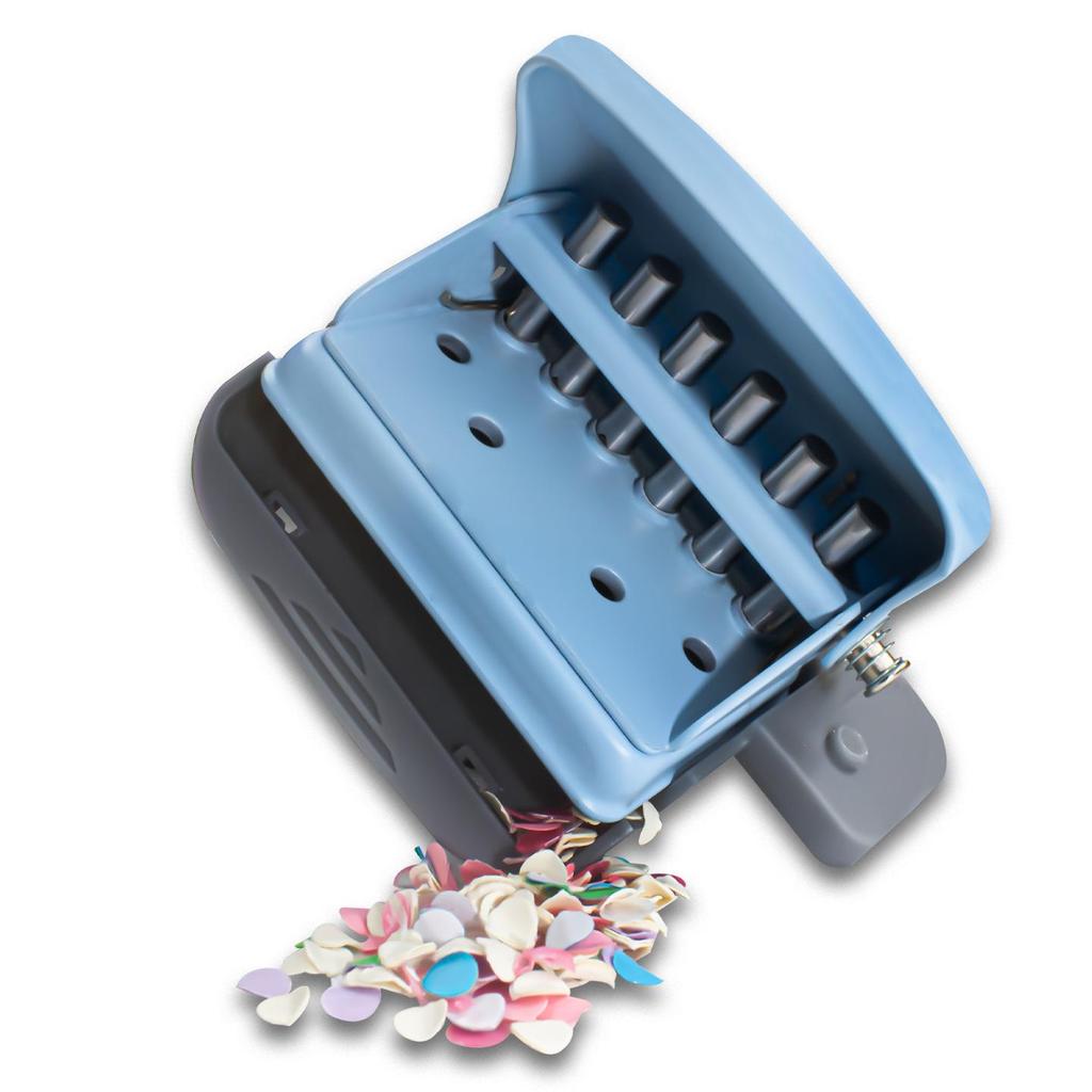 6-Hole Round Loose-Leaf Puncher, Student-Friendly, Multi-Hole, Manual, Labor-Saving.