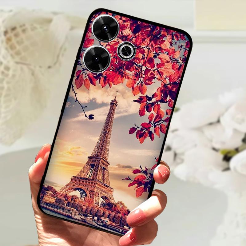 For Xiaomi Redmi 13 Case Fashion Painting Matte Cover Soft Silicone TPU Phone Case For Xiaomi Poco M6 4G Shockproof Shell Fundas