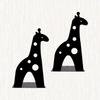 ARTIBETTER 2pcs Giraffe Shaped Nonskid Metal Cute Cartoon Design for Books Magazines Organizer for Home Office Classroom and Library Black