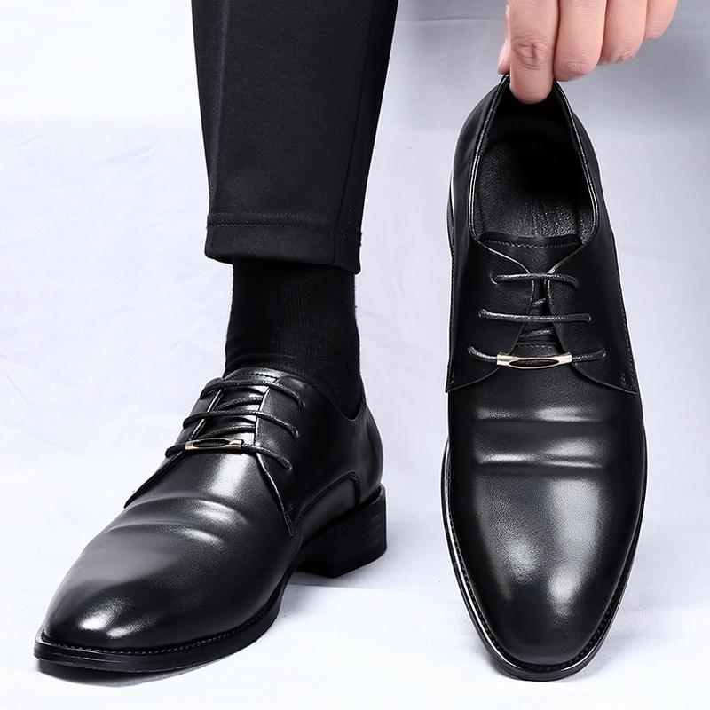 Business Pointed Men's Leather Shoes Fashionable Gentleman Minimalist Style Party Daily Office Wedding Dress Hot Selling Shoes
