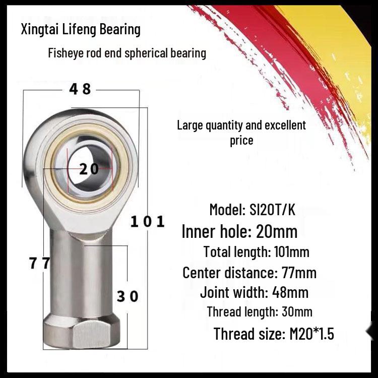 SA/SI/SAL/SIL Internal Thread Rod End Joint Bearing – Sizes 5, 6, 8, 10, 12 T/K External Thread