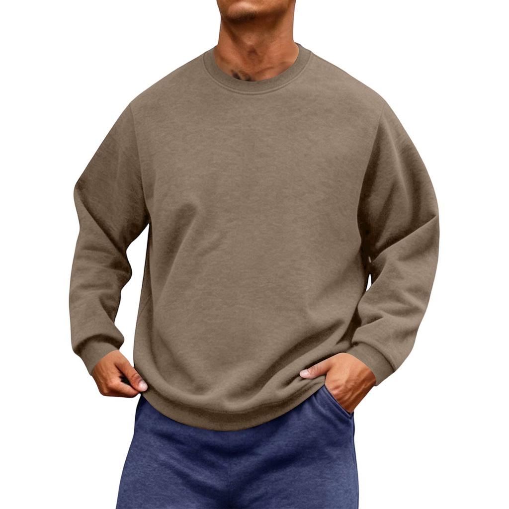 Men's Neck Long Sleeve Loose Fit Sweatshirt for Casual Daily Wear