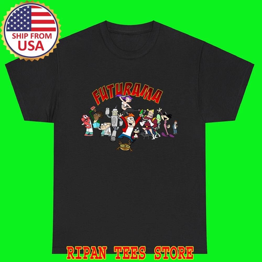 Futurama Cartoon Men s Black T-Shirt Tee Top Unisex M