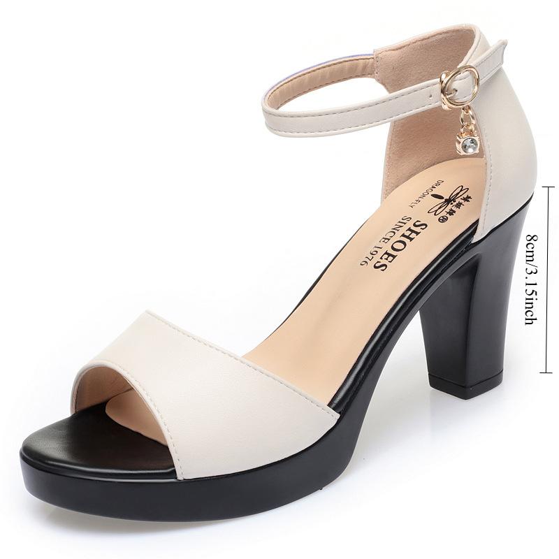 

Женские босоножки нового стиля, универсальные, для жаркого лета, с пряжкой в форме рыбьего рта, водонепроницаемые, на платформе, на высоком каблуке 40 белый