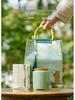 Creative Green Tea Ceramic Canister with Fresh Cloth Bag for Longjing, Maojian, Biluochun, Gyokuro - Empty Gift Packaging Box.