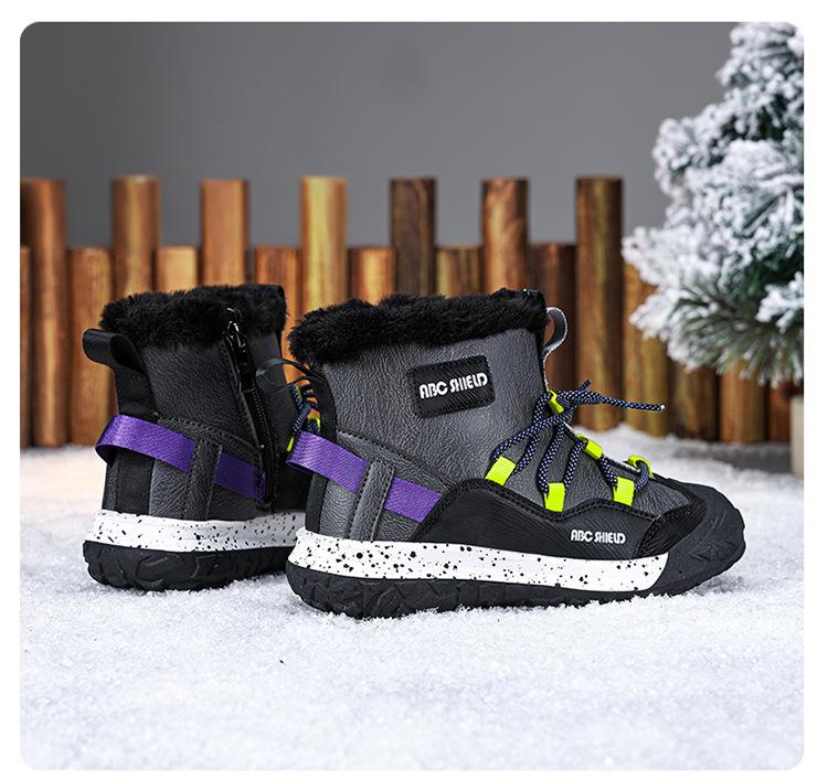 Children's Mid-Calf Snow Boots - Thickened Cotton, Winter Anti-Freezing for Boys & Girls.