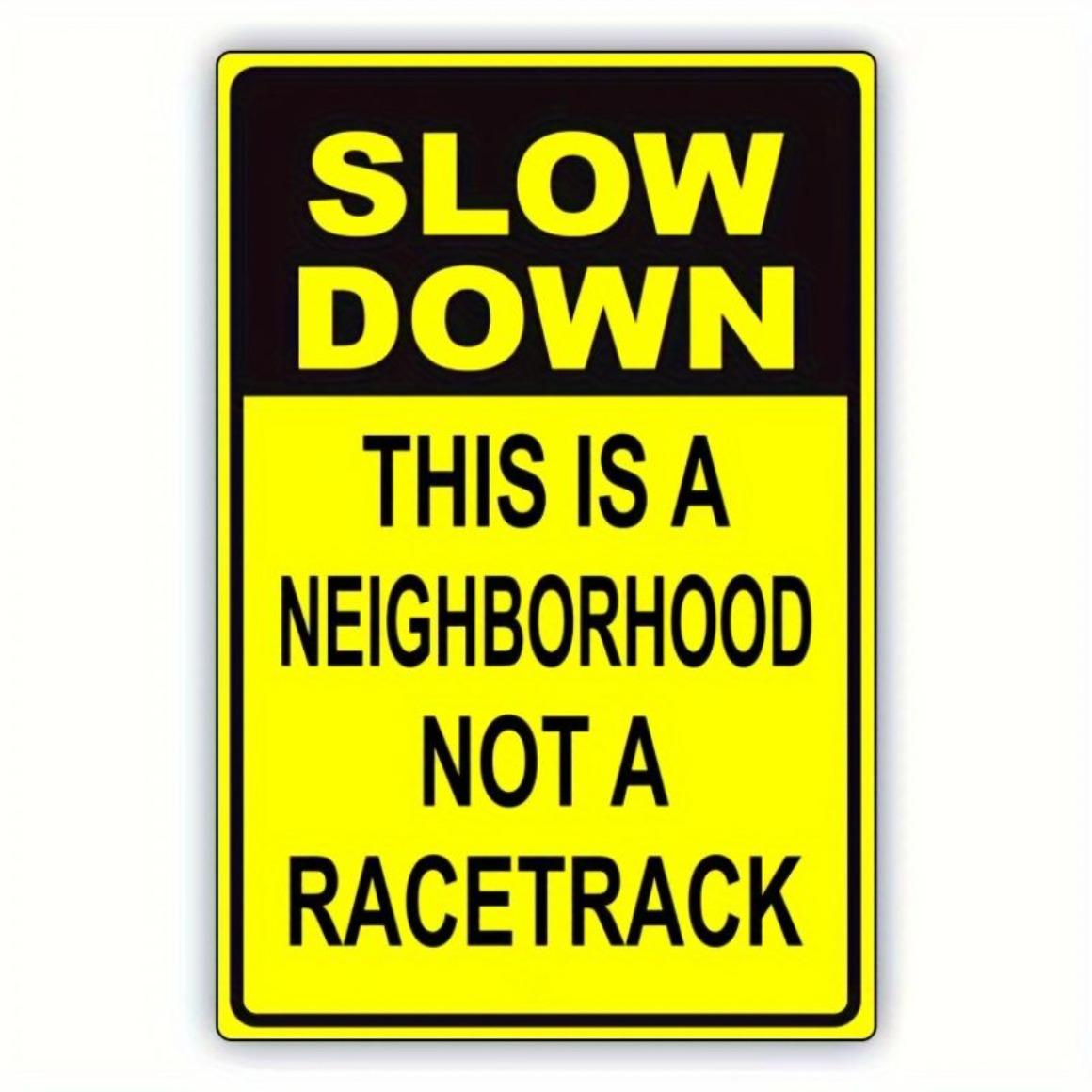 Neighborhood Slow Speed Limit Aluminum Sign Durable Safety Warning for Streets Yards Outdoor 20x30cm