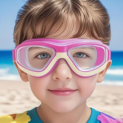 Çocuk Yüzme Gözlüğü Ayarlanabilir Geniş Çerçeveli Çocuk Yüzme Gözlüğü HD, Su Geçirmez Erkek ve Kız Çocukları İçin