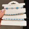 Geometric Zircon Silver Blue Womens Bracelet With Modern Minimalist Design For Gift