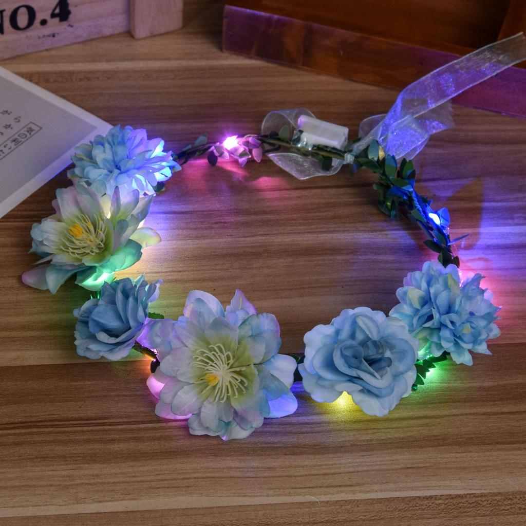 European Night Market Bestseller: Luminous Flower Garland Headband for All Ages
