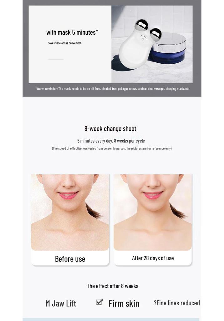 Cross-border RF Neck & V-Face Lifting Roller for Skin Rejuvenation & Microcurrent Beauty