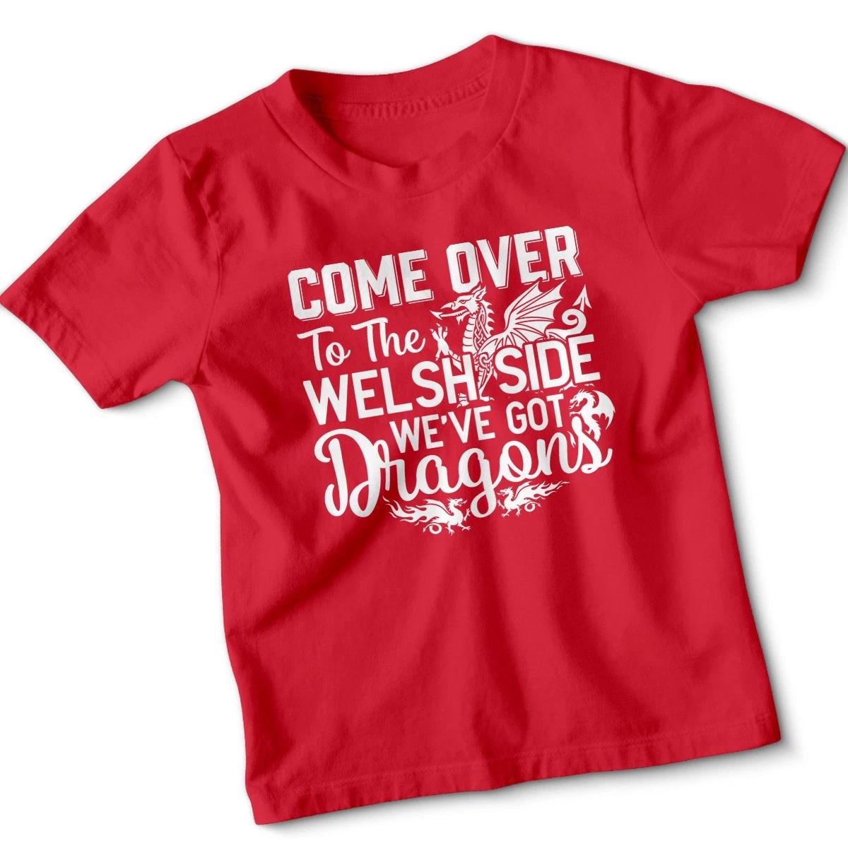 St Davids Day Wales T Shirt Kids We Have Dragons Welsh Rugby Football Boy Girl 120