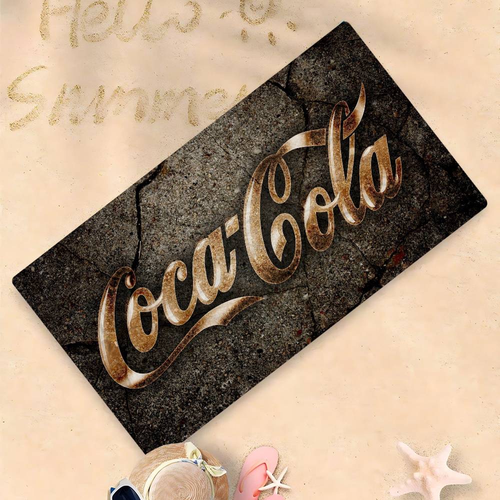 Limonadengetränk C-Coca-Cola Logo Anime Strand Schwimmtuch Weiches Saugfähiges Waschlappen Kindergeschenke Für Kinder Reise Camping Fitnessstudio
