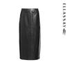 ELLASSAY Autumn PU Leather A-Line Midi Skirt