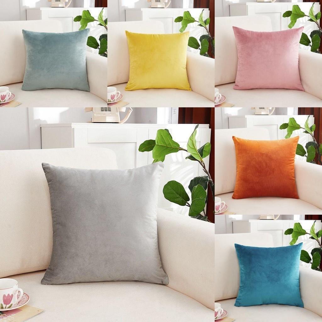 Plush Velvet Square Throw Pillow Cover With Backrest For Sofa Office Bedroom Modern Style Cushion Case