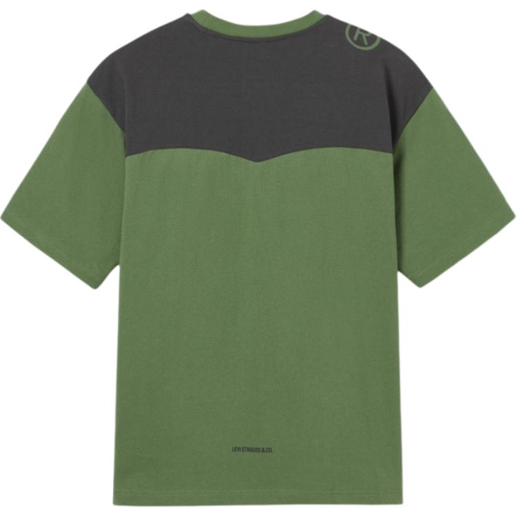 Levi's T-Shirts Men's Olive Green Crew Neck Moderate 004ZS-0001
