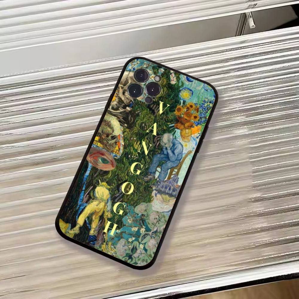 Van Gogh A-Art Aesthetic Phone Case For iPhone 17, 16,15,14,13,12,11 Plus,Pro Max, Others Soft Black Cover