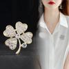 Lucky Clover Brooch Women'S Anti-Light Corsage Clothing Accessories Clover Dress Bright And Shiny