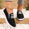 Women'S Solid Color Minimalist Sneakers, Slip on Lightweight Flat Soft Sole Shoes, Low-Top Comfort Daily White Shoes