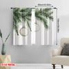 2pcs,2D Plane Printing Print Curtains Christmas Ornaments Fir Branch Watercolor (3) Versatile 100% Polyester (without Rod)