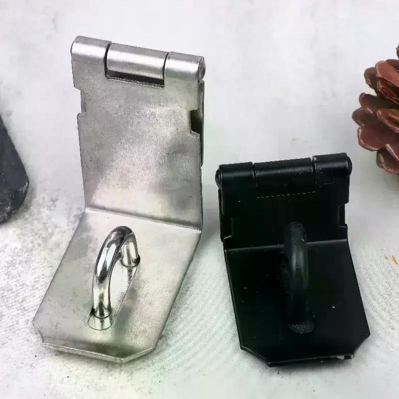 1Set Stainless Steel Padlock Clasp Gate Hasp Staple Door 90 Degrees Latches Lock Shed Latch Household Burglar-proof Hardware