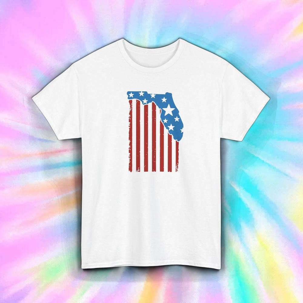 

Florida USA Flag Stars Shirt Patriotic State Pride Graphic Tee Gift S-5XL S