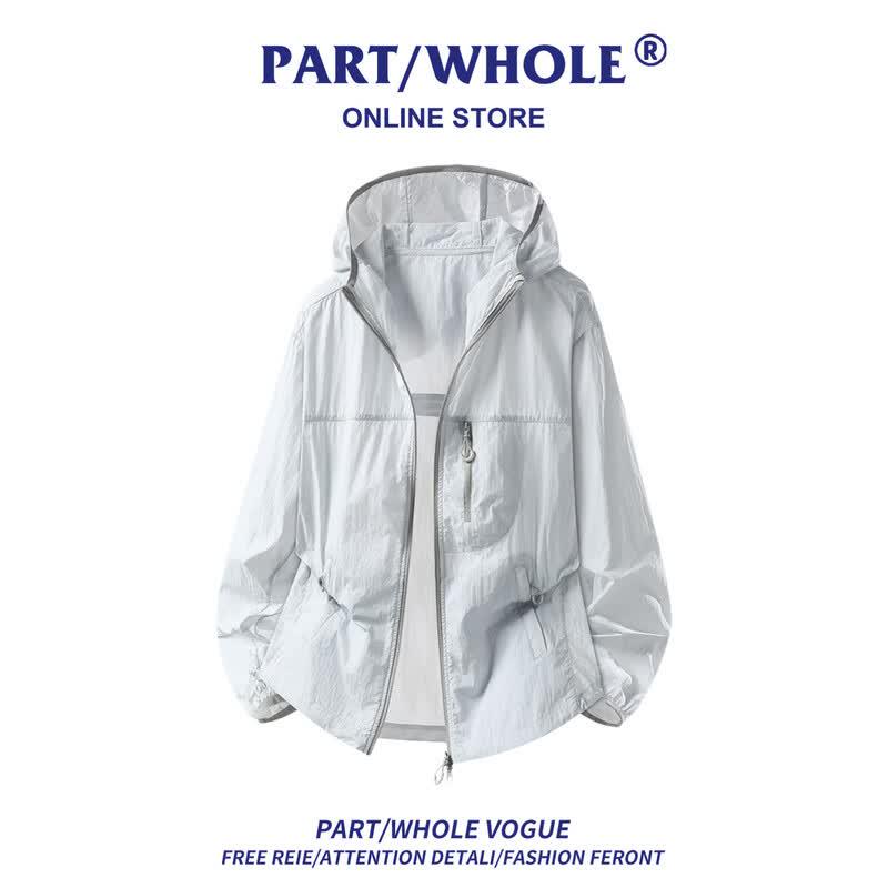Men s UPF50+ Quick-Dry Hooded Sun Protection Jacket L