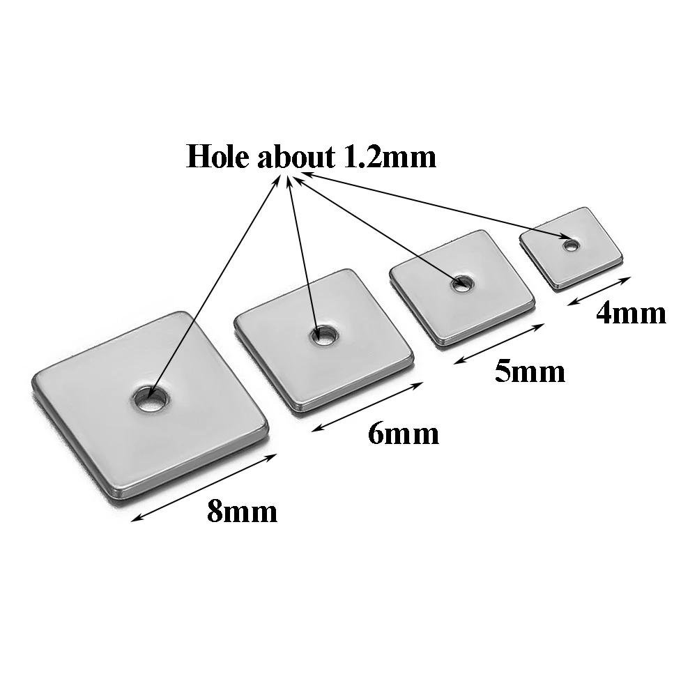 50 stuks Roestvrij Staal Goud Vierkant Platte Afstandhouders Kralen 4 mm 5 mm 6 mm 8 mm Losse Kralen Bedels voor Sieraden Maken DIY Armband Benodigdheden
