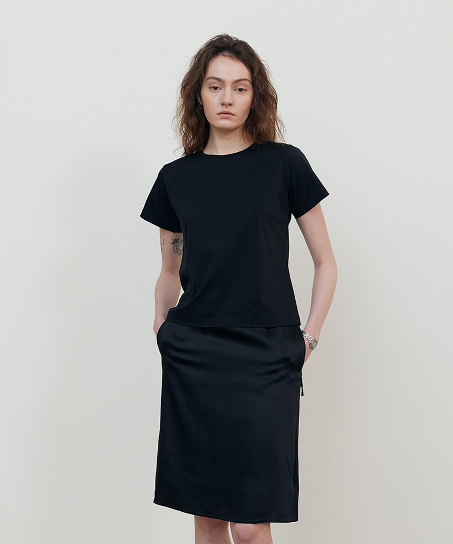 Step Around Silket Cotton Half T-Shirt_Black M