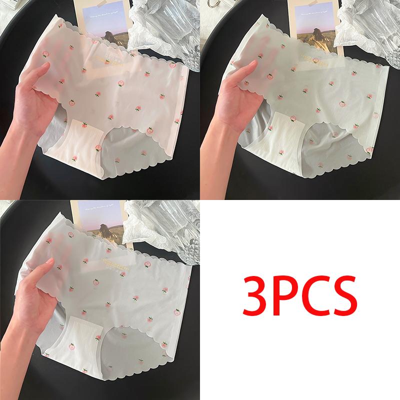 Ice Silk Seamless Women's Underwear Ultra-thin Quick-drying Cute Underwear Mid-waist Antibacterial Comfortable Breathable Underwear