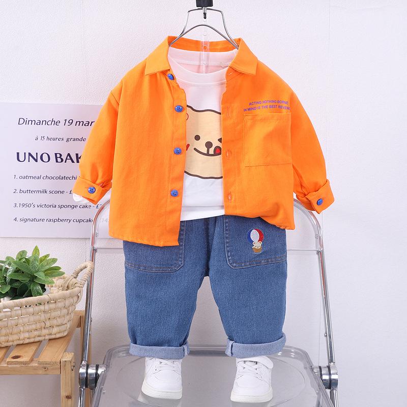 

Стильний дитячий джинсовий костюм-трійка на весну та осінь 2023 року 100 cm