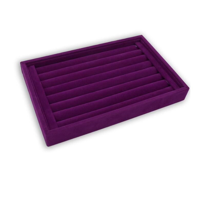 

Velvet Rings Storage Display Tray Box Jewelry Organizer Holder Case 4 Colors фіолетовий
